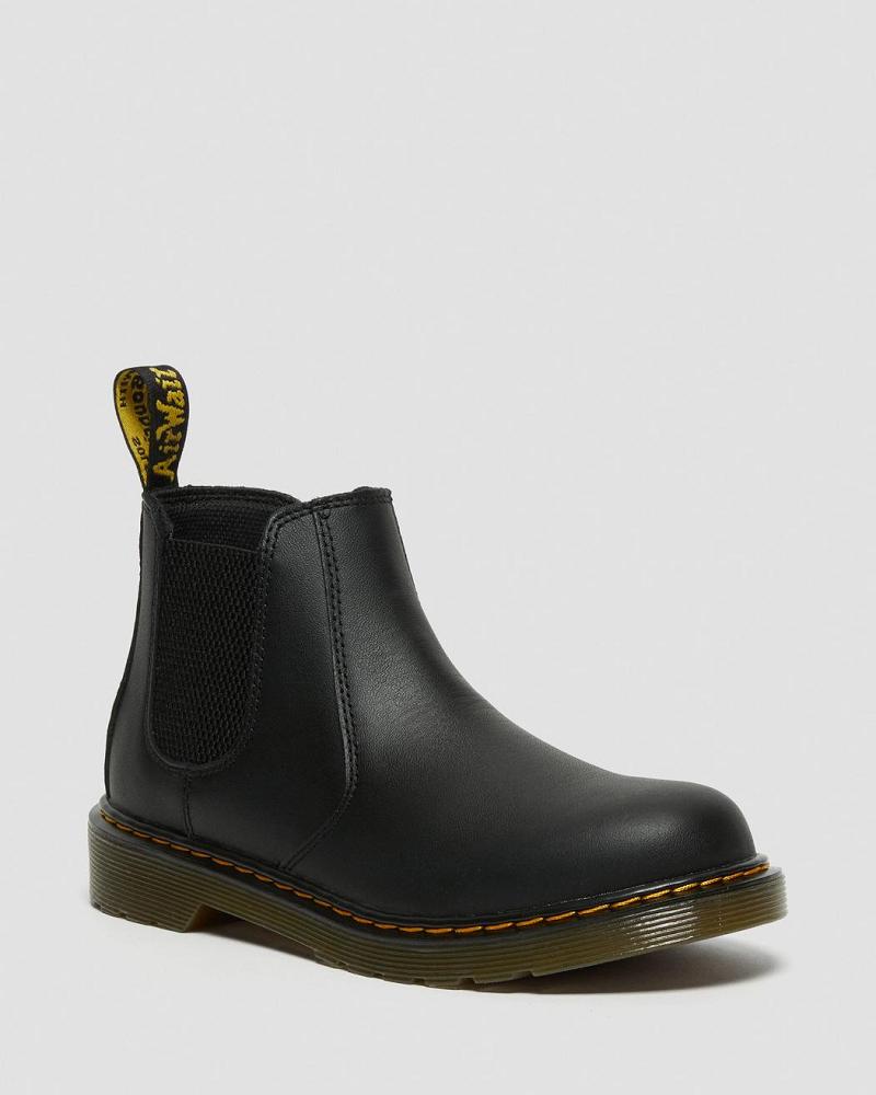 Kids\' Dr Martens Youth 2976 Softy T Leather Chelsea Boots Black | AU 671KOR